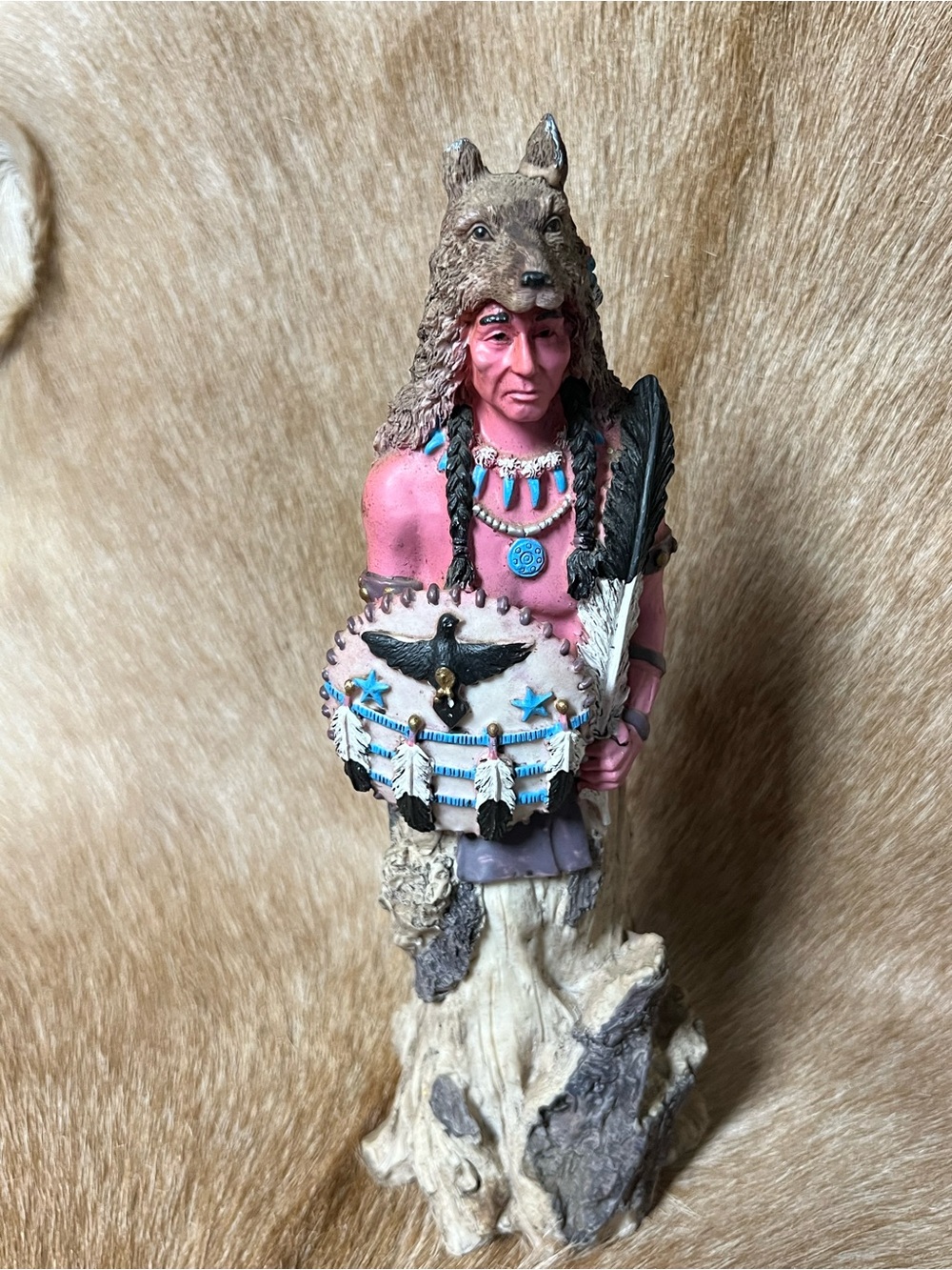 Vintage Old west visions ltd edition native warrior